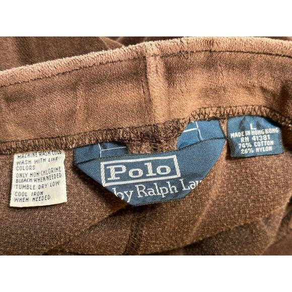 Polo Ralph Lauren Velour Sweat Set Mens XL Top L Pants Brown Crewneck Pony Logo - Picture 12 of 16